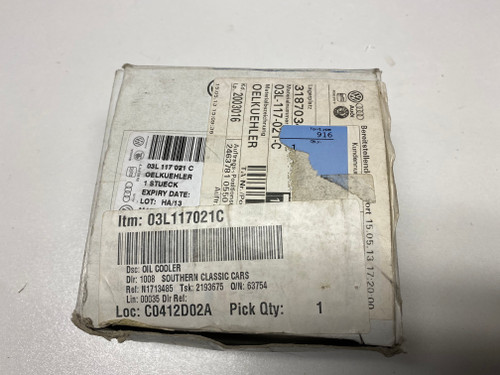 VW TRANSPORTER T5 NEW GENUINE OIL COOLER 03L 117 021 C