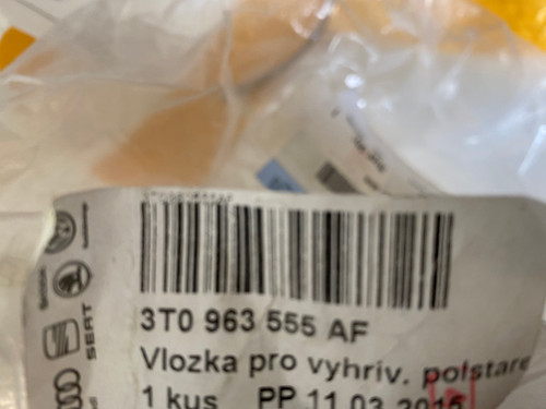 SKODA NEW GENUINE SEAT HEATING ELEMENT 2T0 963 555 AF