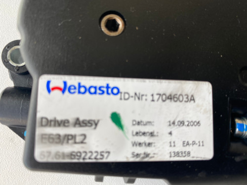 BMW E90 E87 E63 USED SUNROOF MOTOR 67.61-6922257