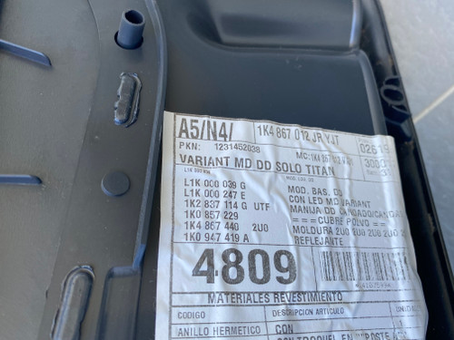 VW GOLF MK6 WAGON USED DRIVERS FRONT DOOR TRIM CLOTH INSERT 1K4 867 012 