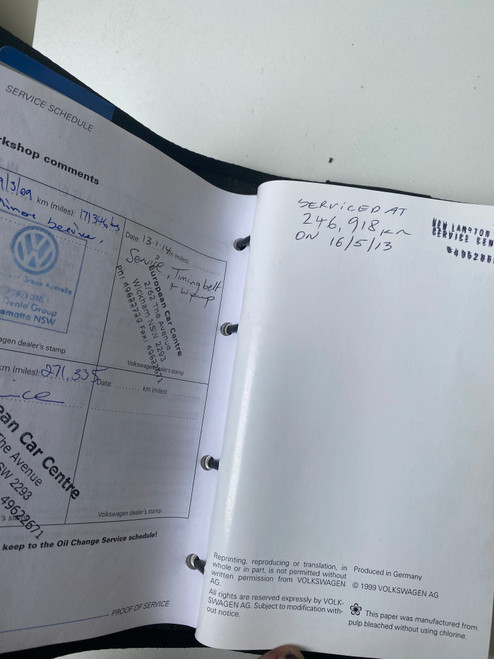 VW BEETLE 2L USED LOG BOOKS 