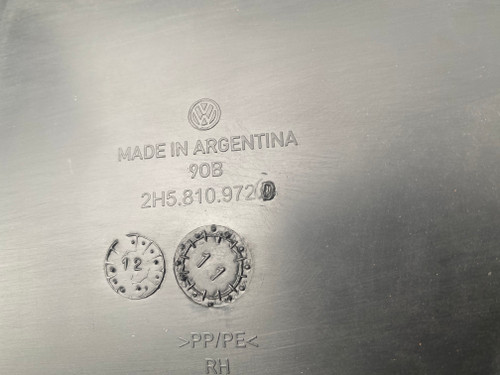 VW AMAROK DUAL CAB USED RHR SPLASH TRAY 2H5 810 972 D