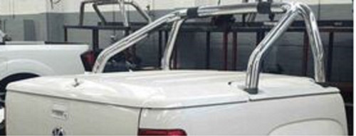 VW AMAROK USED 3 PIECE HARD LID WITH CHROME SPORTS BARS IN CANDY WHITE B9A 