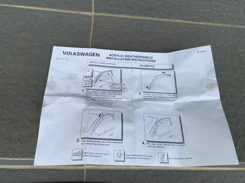 VW BEETLE 1998-2010 NEW GENUINE WEATHER SHIELDS 