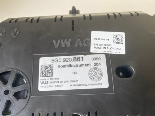 VW GOLF MK7 USED INSTRUMENT CLUSTER 1.4 L 5G0 920 861