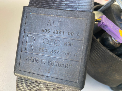 AUDI A4 B7 USED RHF SEAT BELT 8E0 857 706 C