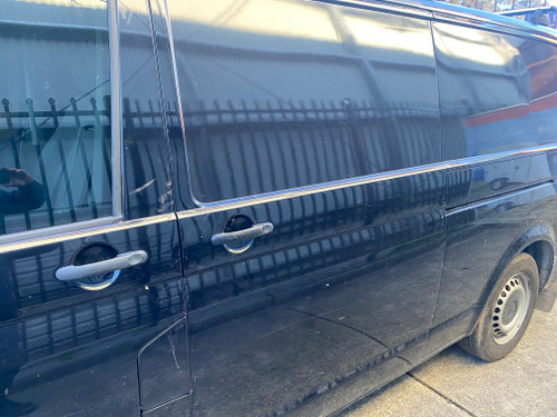 VW TRANSPORTER T5 USED LH SLIDING  DOOR SHELL IN BLACK C 9X PAINT CODE