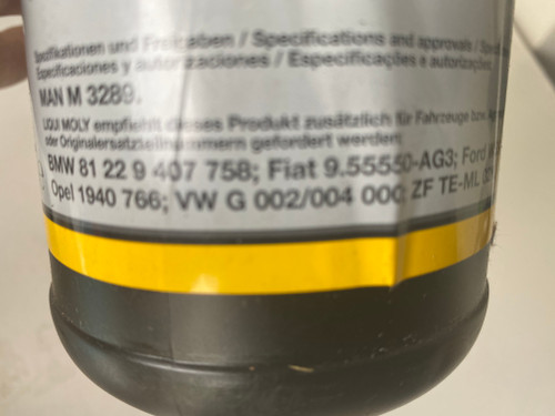 VW AUDI BMW LIQI MOLI 1L POWER STEERING OIL VW G 002