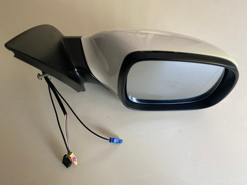 VW AMAROK 2017 ON   USED RH DOOR MIRROR TWIN ANTENNA PLUG TYPE IN WHITE B9A CHROME BOTTOM 2H2 857 508 BH RYP