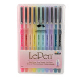 Lepen® Micro-Fine Point Pen, Retro, 6 Per Pack, 2 Packs