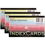 Oxford® Two-Tone Index Cards, 3 x 5, Assorted Colors, 100 per pack