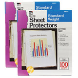 Sheet Protectors, Clear, Standard Weight, Letter Size, 100 Per Box, 2 Boxes