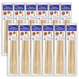 Assorted Round Natural Wooden Dowel, 10 Per Pack, 12 Packs