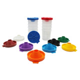 No-Spill Round Paint Cups with Colored Lids, 3" Dia., 10 Cups - CK-5100