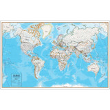 Contemporary Laminated Wall Map, World
