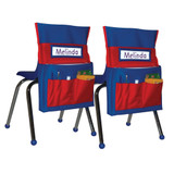 Chairback Buddy Pocket Chart, Blue/Red, Pack of 2