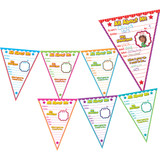 All About Me Pennants Bulletin Board Display Set