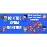 Join The Germ Fighters Anti-Slip Floor Stickers, 14" x 6", Pack of 5 - FLP97040