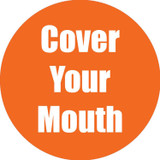 Cover Your Mouth Anti-Slip Floor Sticker, Orange, 11", Pack of 5
