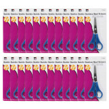 Student Scissors, 5" Blunt Tip, Assorted Colors, Pack of 24