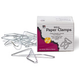 Ideal Clamps, Small, Steel Metal Butterfly Clips, Silver, Box of 50