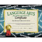 Language Arts Achievement Certificate, 8.5" x 11", Pack of 30 - H-VA585