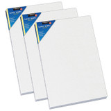 100% Cotton Stretched Canvas, Double Primed, 12" x 16", Pack of 3