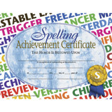 Spelling Achievement Certificate, 8.5" x 11", Pack of 30 - H-VA576