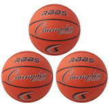 Mini Rubber Basketball, Orange, Pack of 3