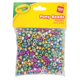 Pony Beads, Assorted Metallic Colors, 400 Pieces