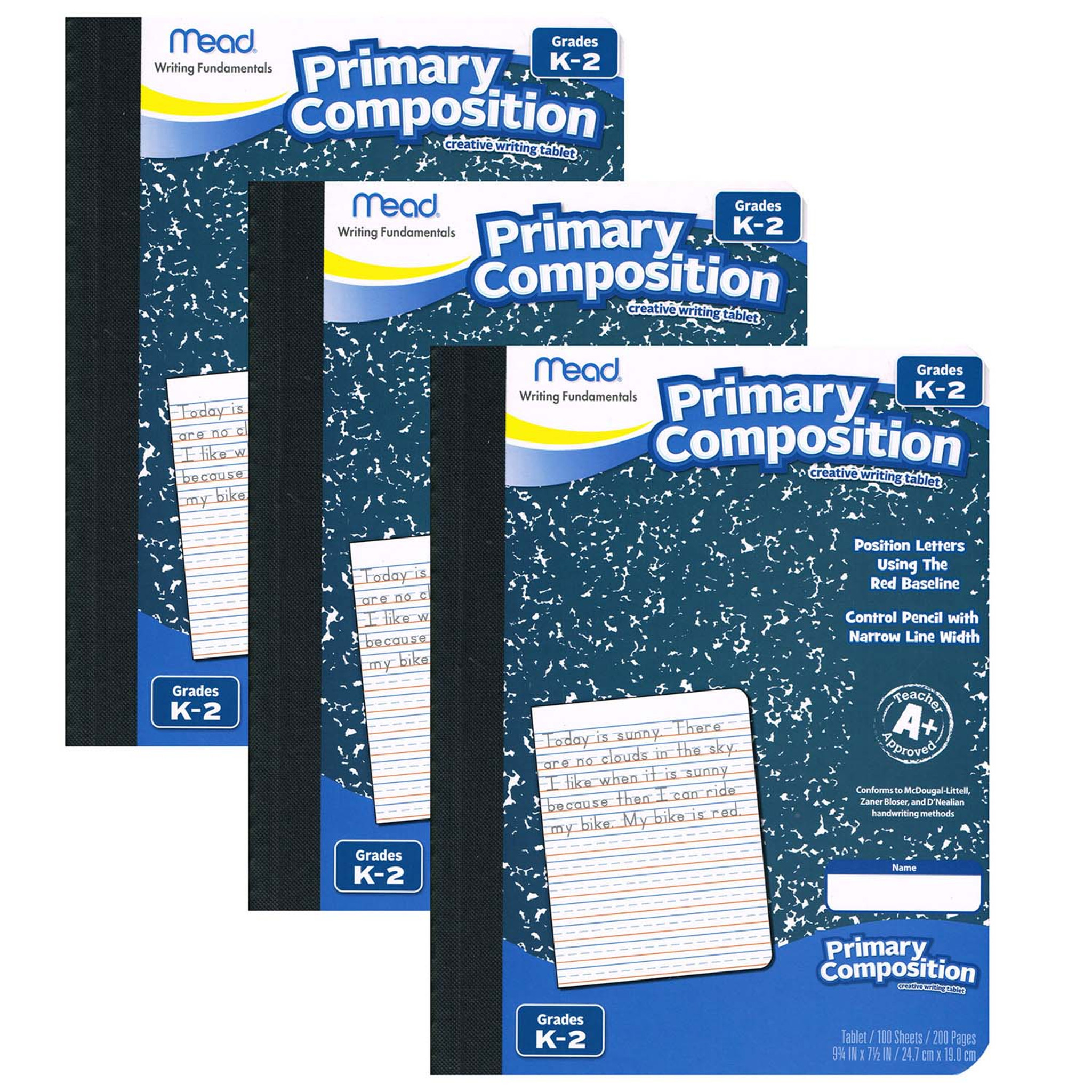 Mead Primary Journal Half Page Ruled, 100 Sheets per Book, Pack of 6