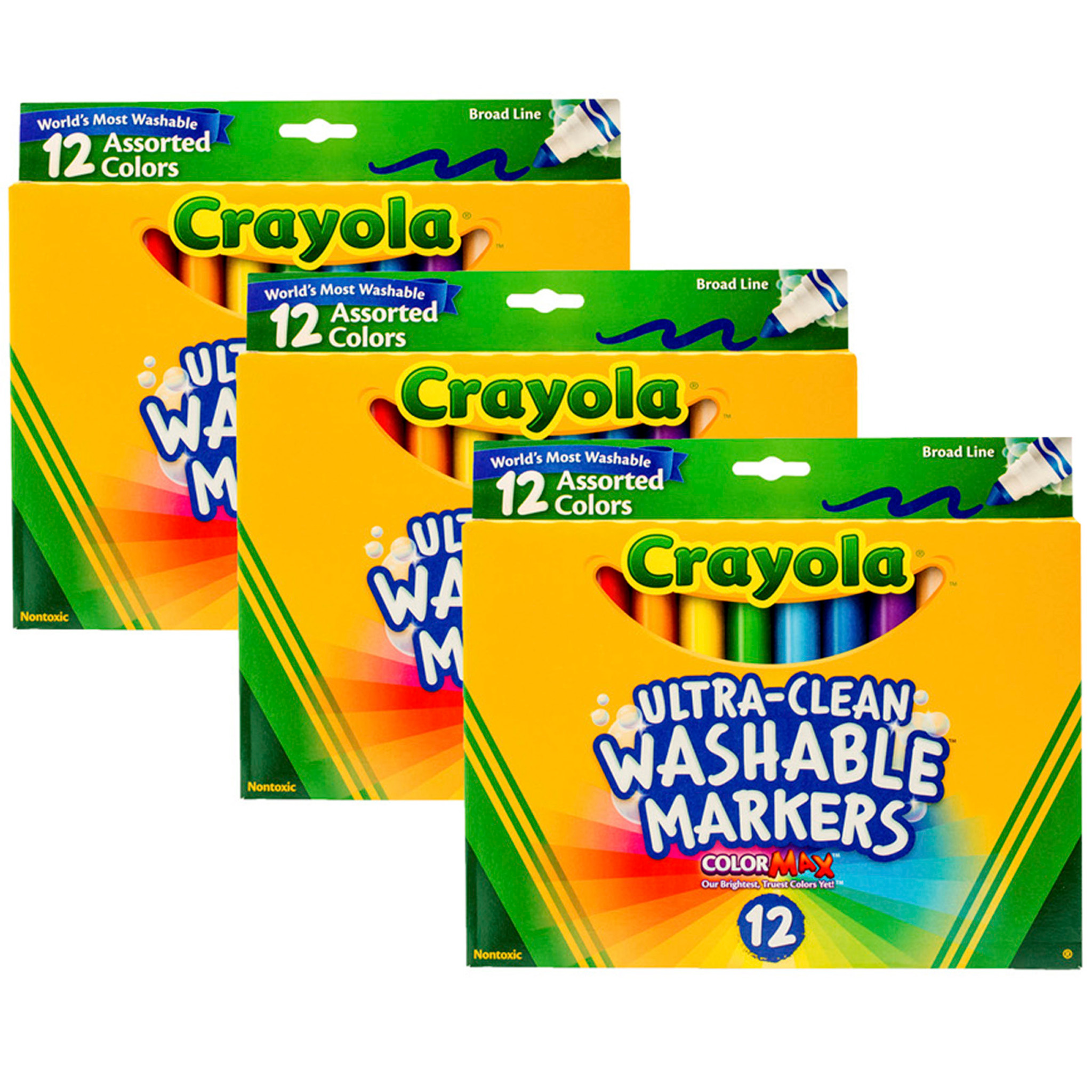 Crayola Broad Line Markers Assorted Classic And Bright Colors Box