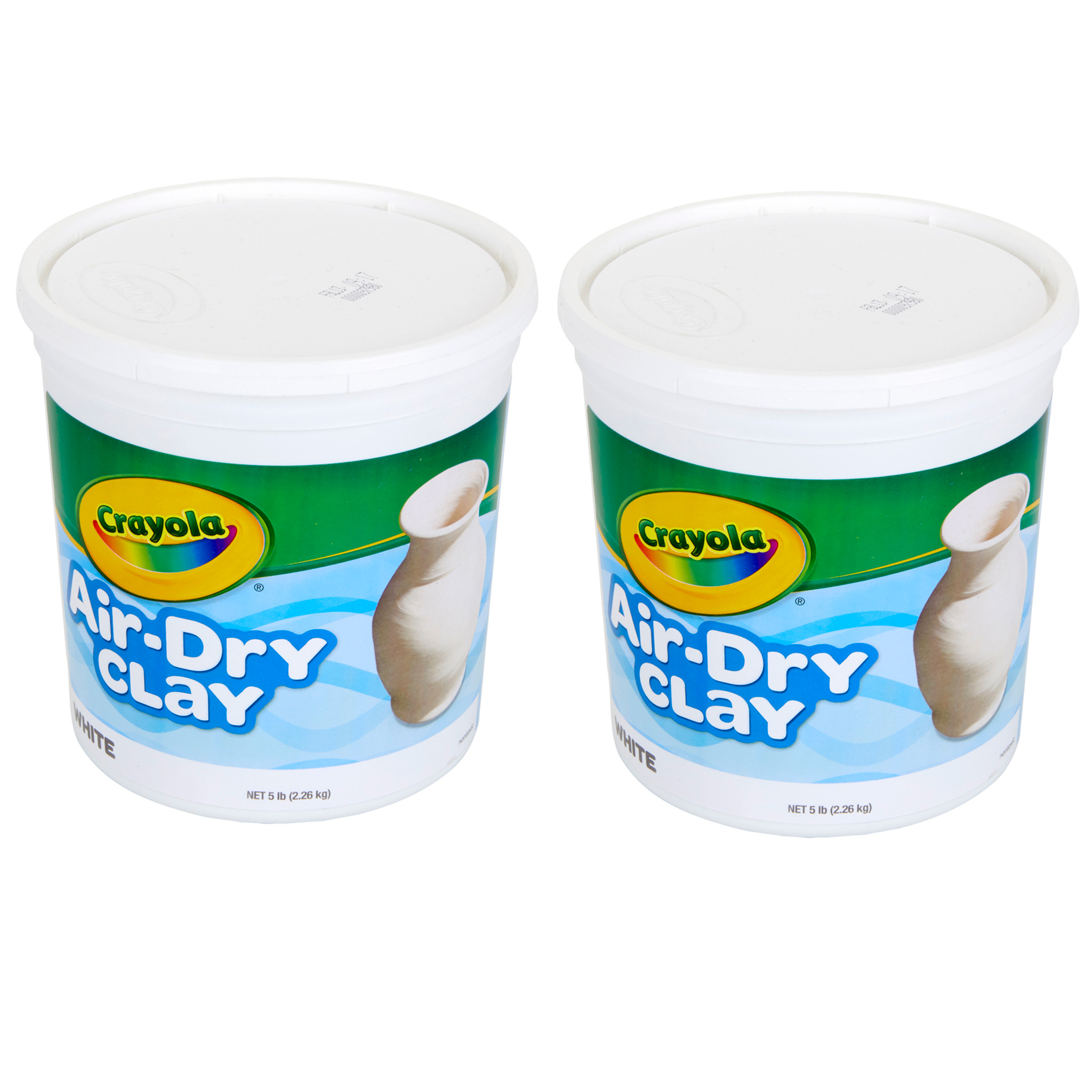 4 Crayola Air Dry Clay 2.5lb Buckets - 10lbs in Total