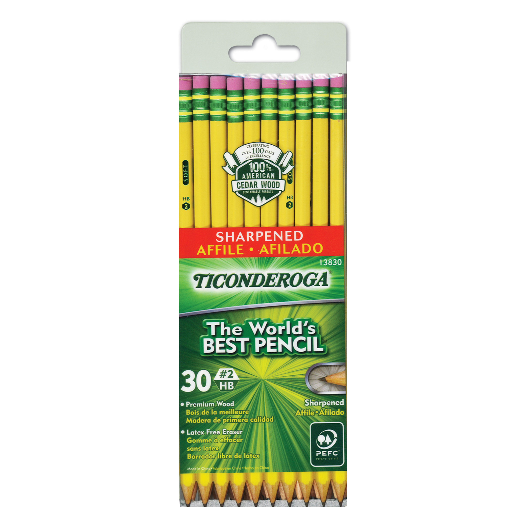 TeachersParadise - Ticonderoga® No. 2 Pencils, Pre-Sharpened, 30 Per Pack,  2 Packs - DIX13830-2