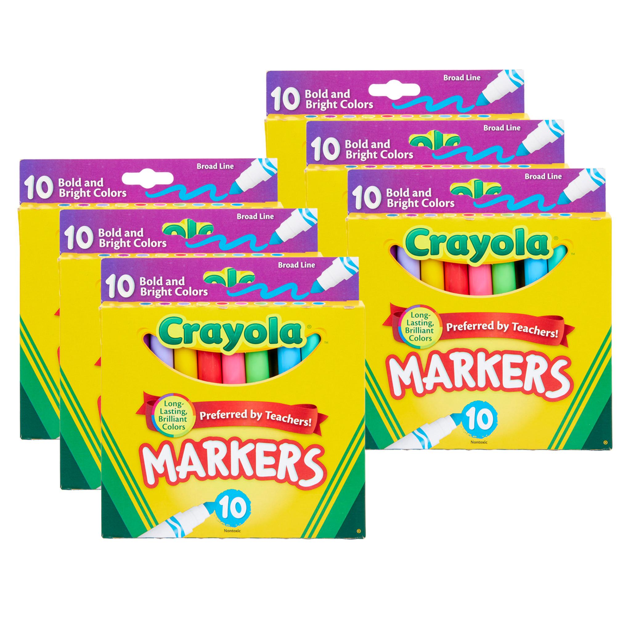  Crayola Glitter Markers Assorted Colors 6 Count (Pack of 4) :  Toys & Games