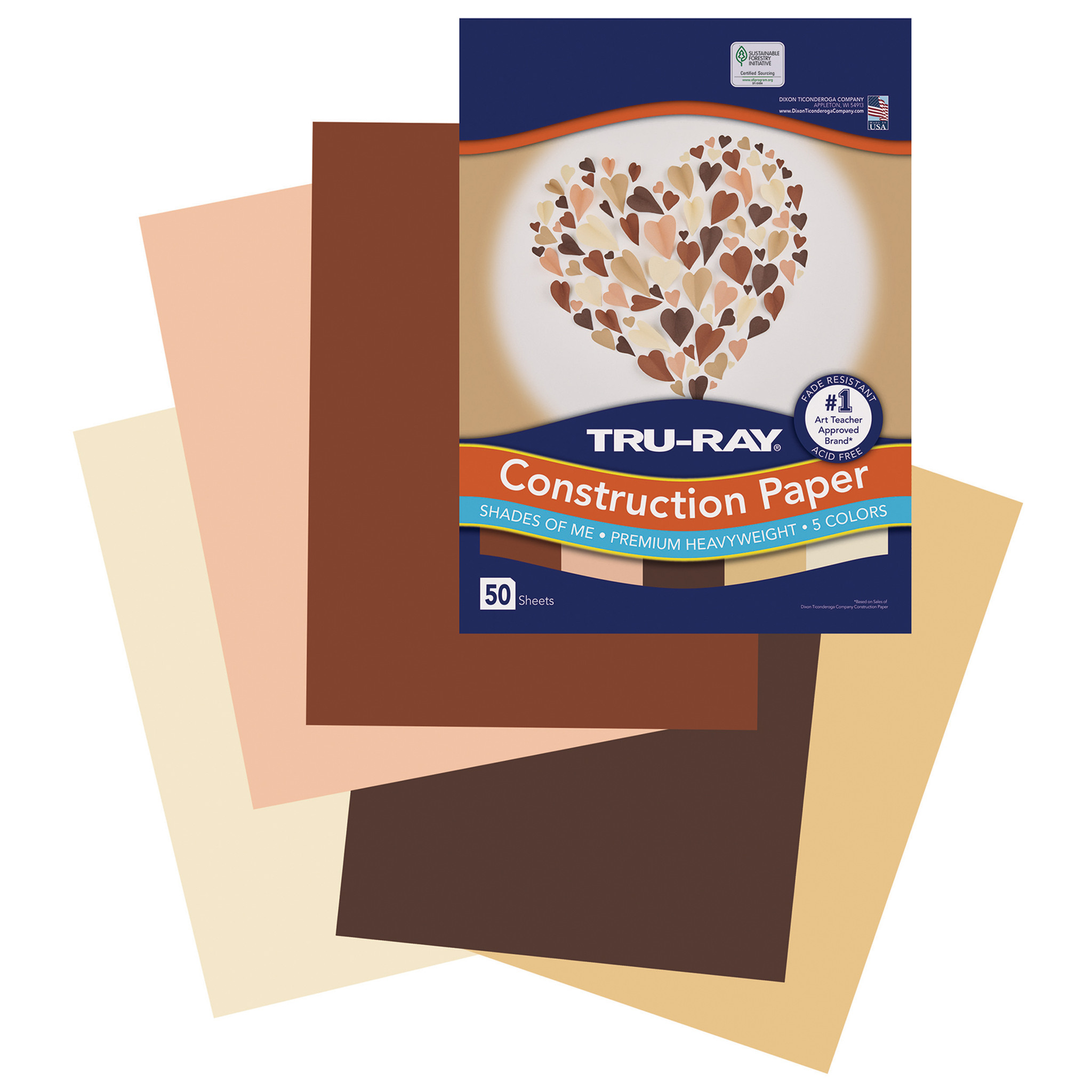 Tru-Ray Fade-Resistant Construction Paper, Ivory, 12 x 18, 50 Sheets per Pack, 5 Packs