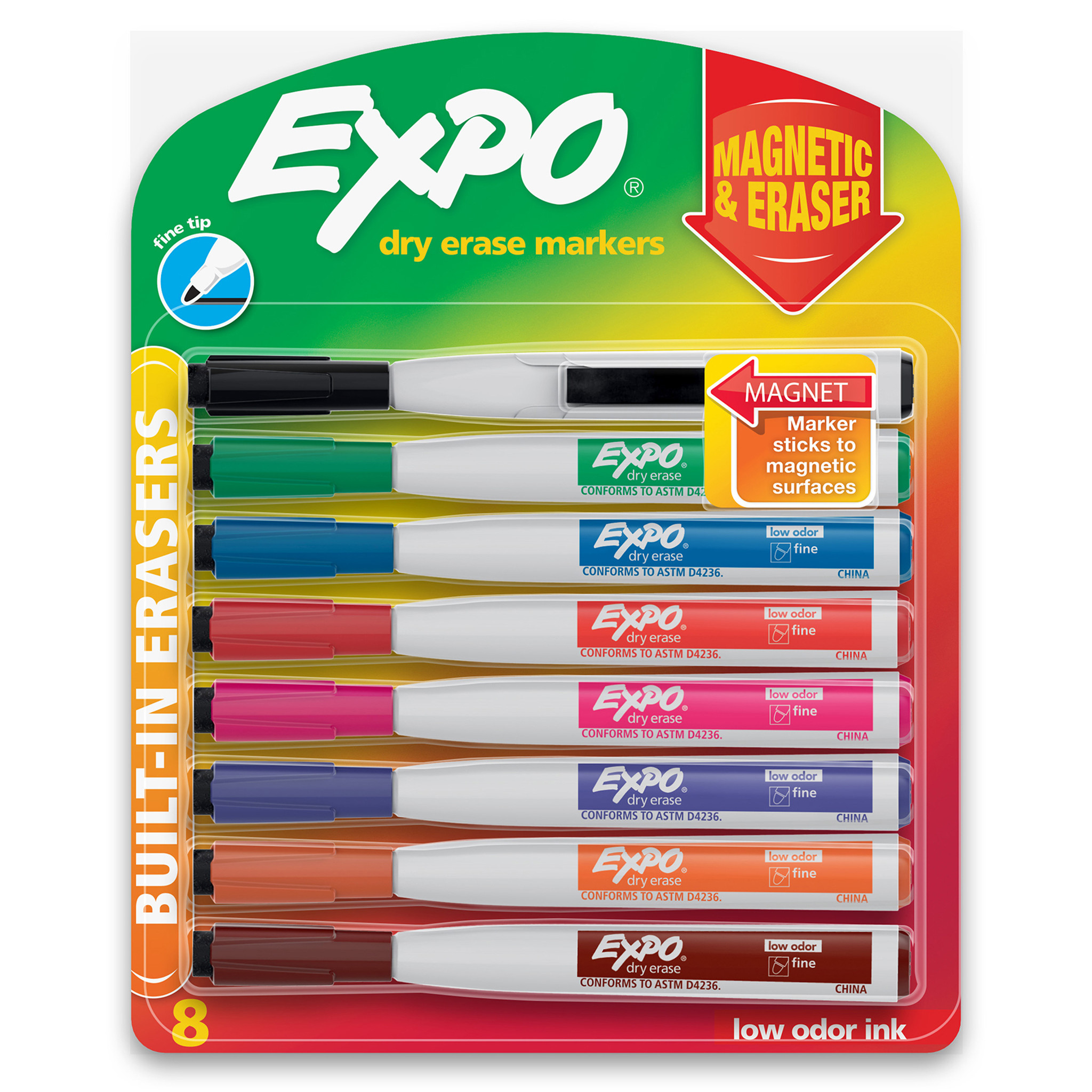 Dry Erase Markers, Whiteboard Markers with Low Odor Ink, Fine Tip