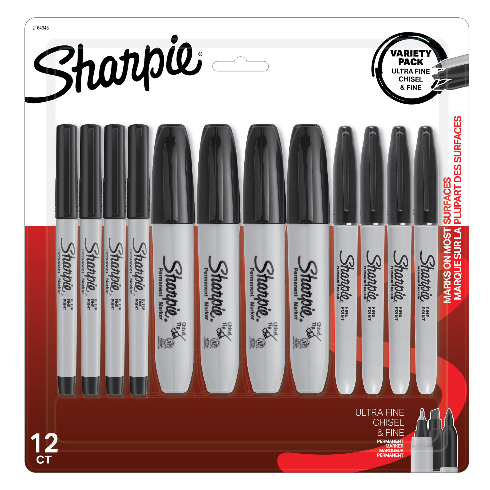 Sharpie Permanent Markers - Ultra Fine Point - Assorted Colors - 12 Pack