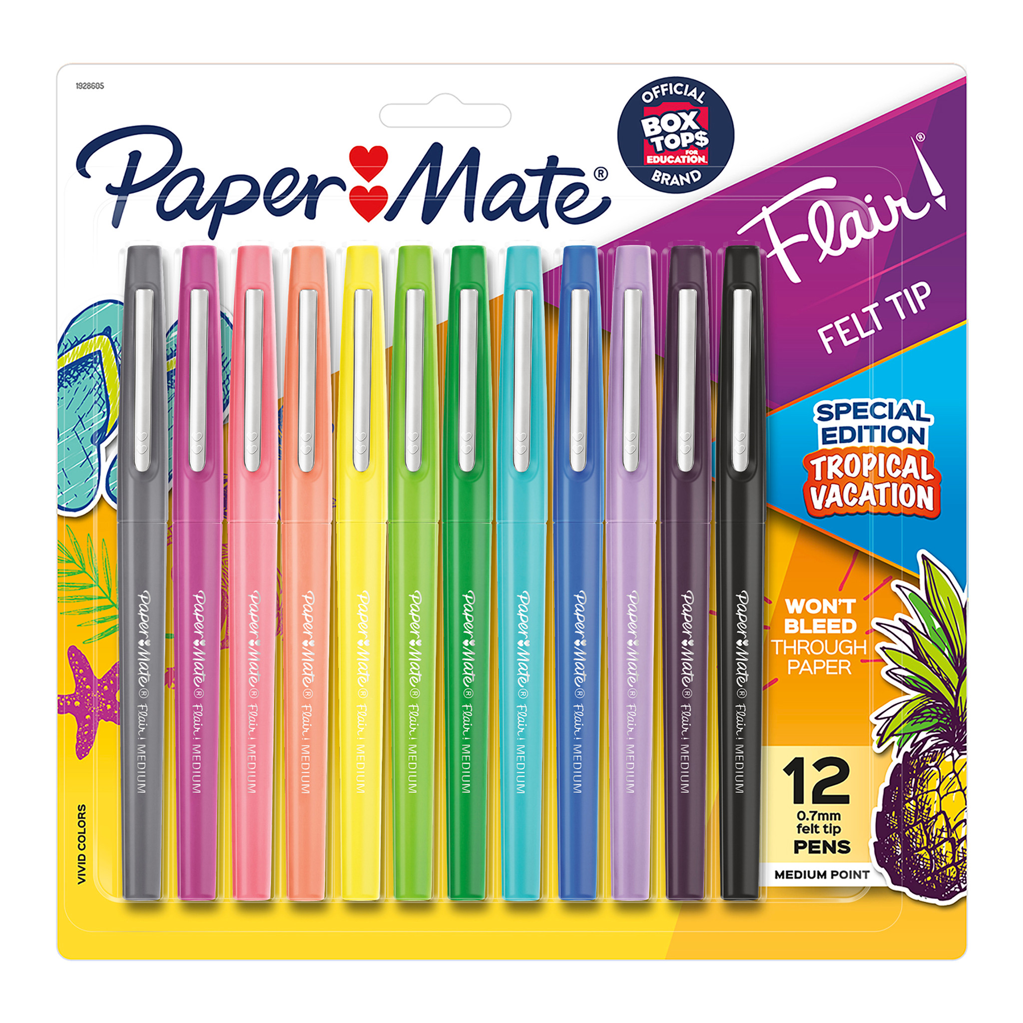 Paper Mate Flair Guard Pens - Vivid Colors, Medium Tip, Set of 16