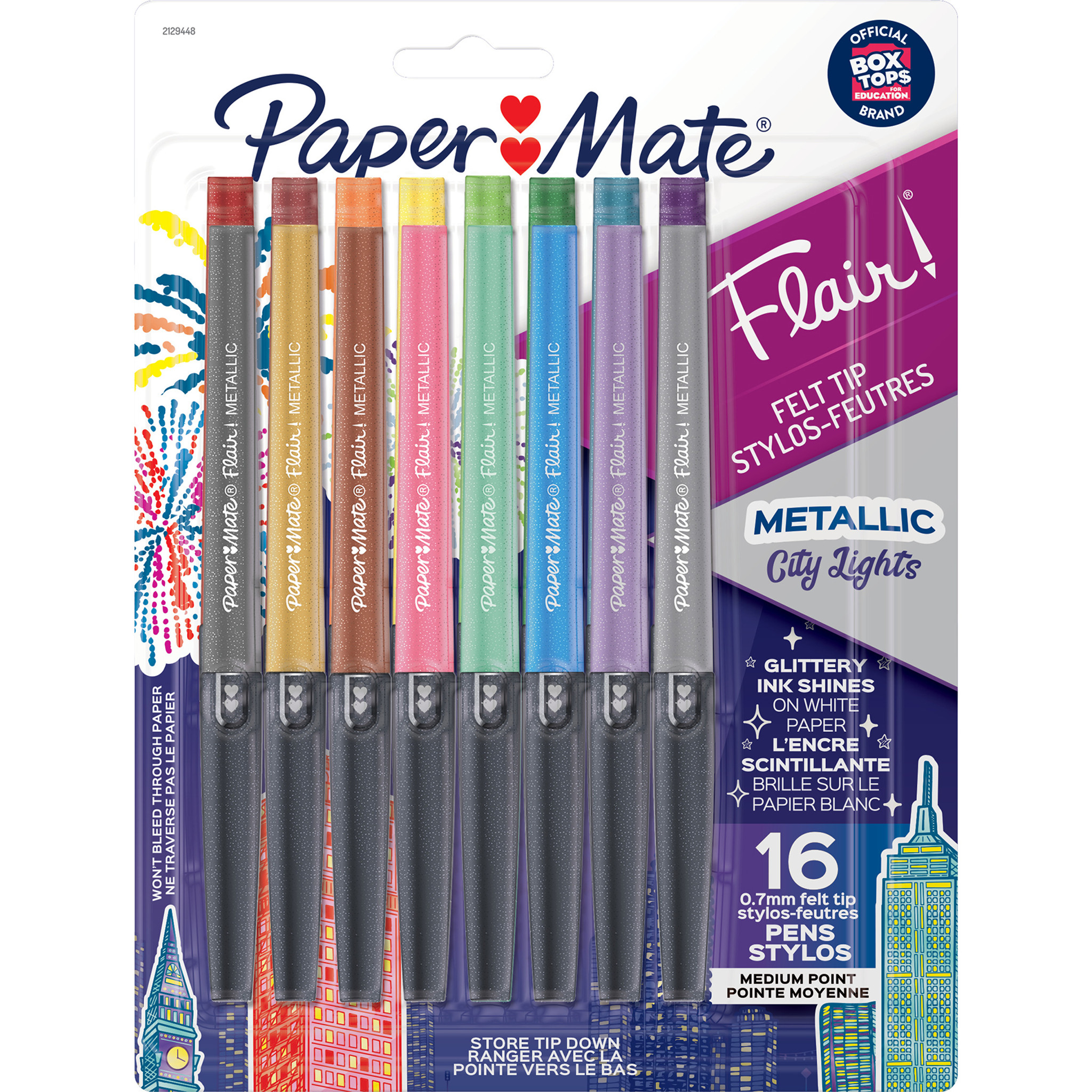 Paper Mate Flair Medium Felt Tip Pens, Tropical Colors - 6 Pack