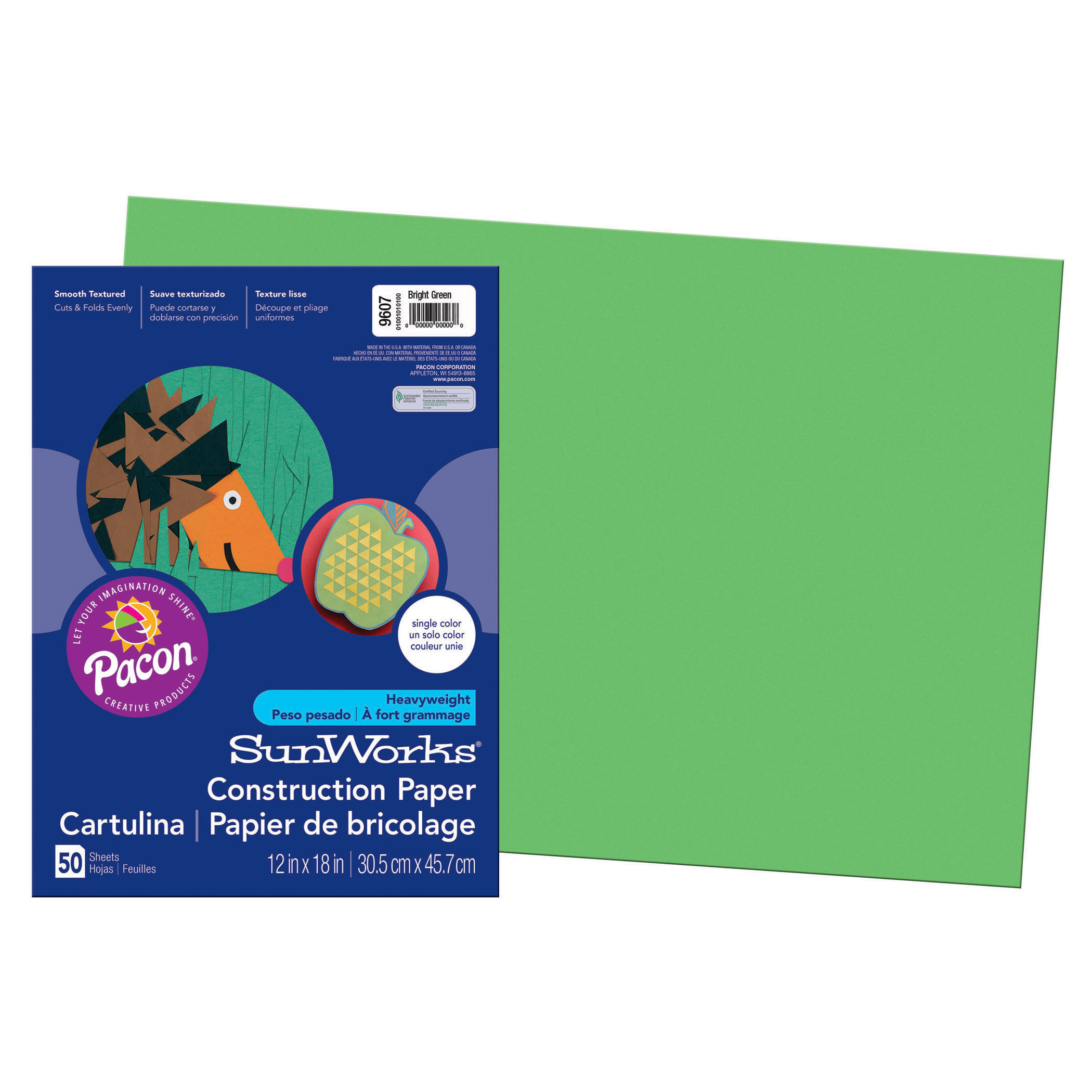 SunWorks Construction Paper, 12 x 18, Bright White, 50 Sheets per Pack, 5 Packs