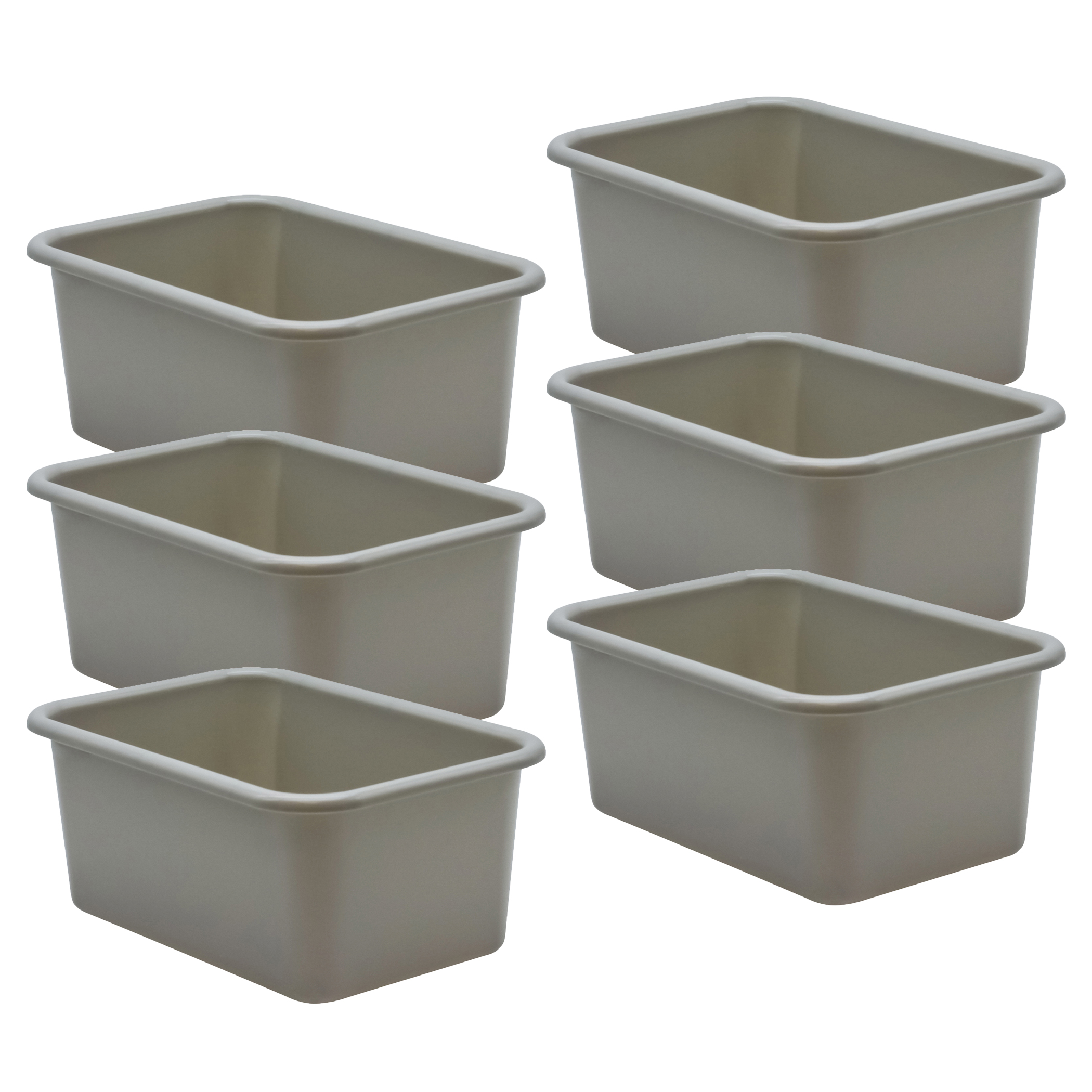 Orange Small Plastic Storage Bin, Pack of 6