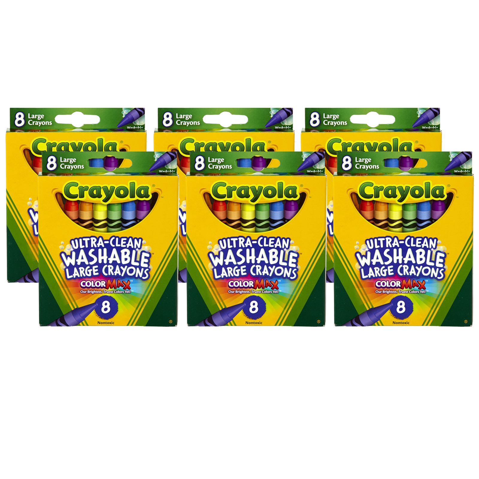 Crayola Crayons, Ultra-Clean Washable, ColorMax, Large - 8 crayons