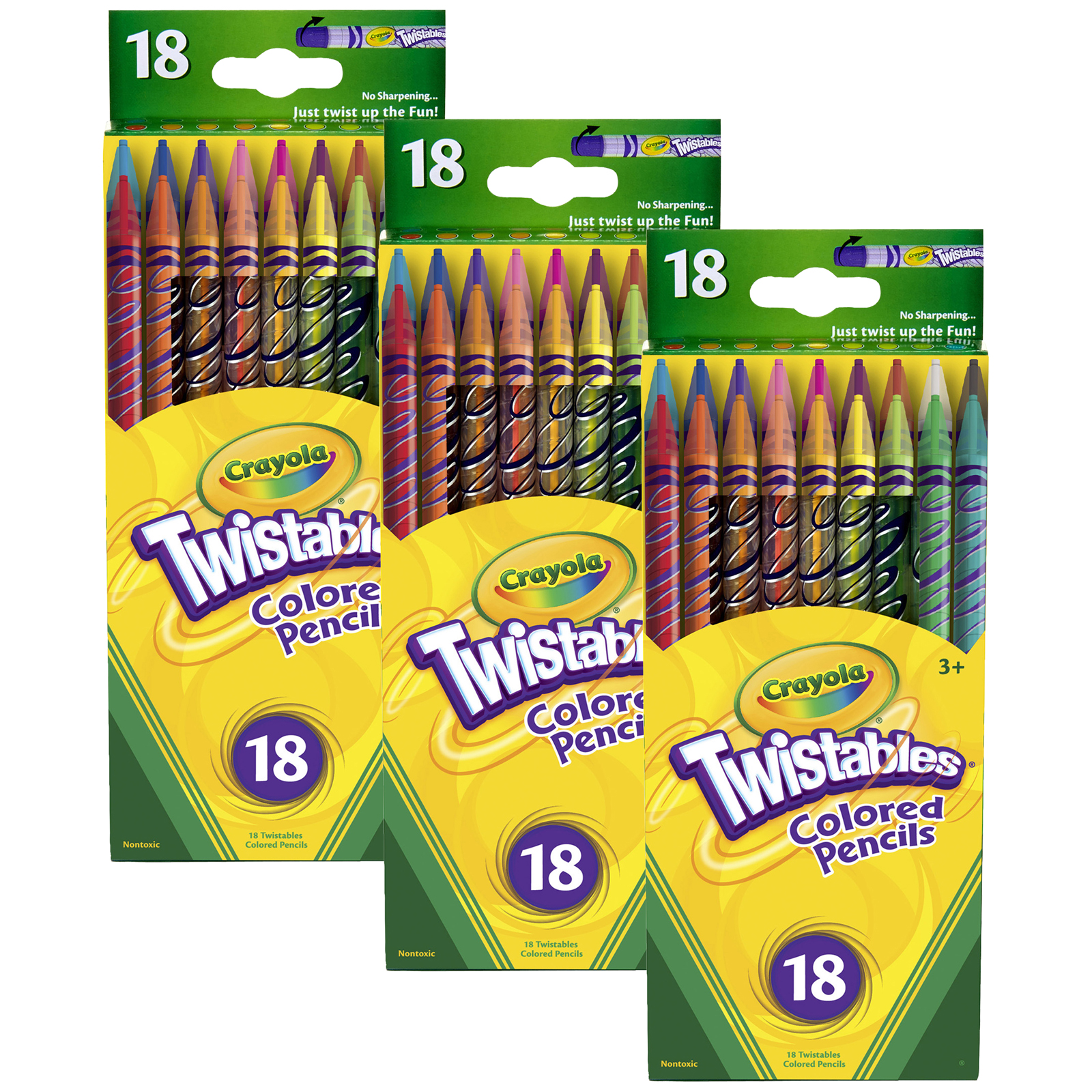 Crayola Twistables Colored Pencils, 12 colors per box, Set of 6 boxes