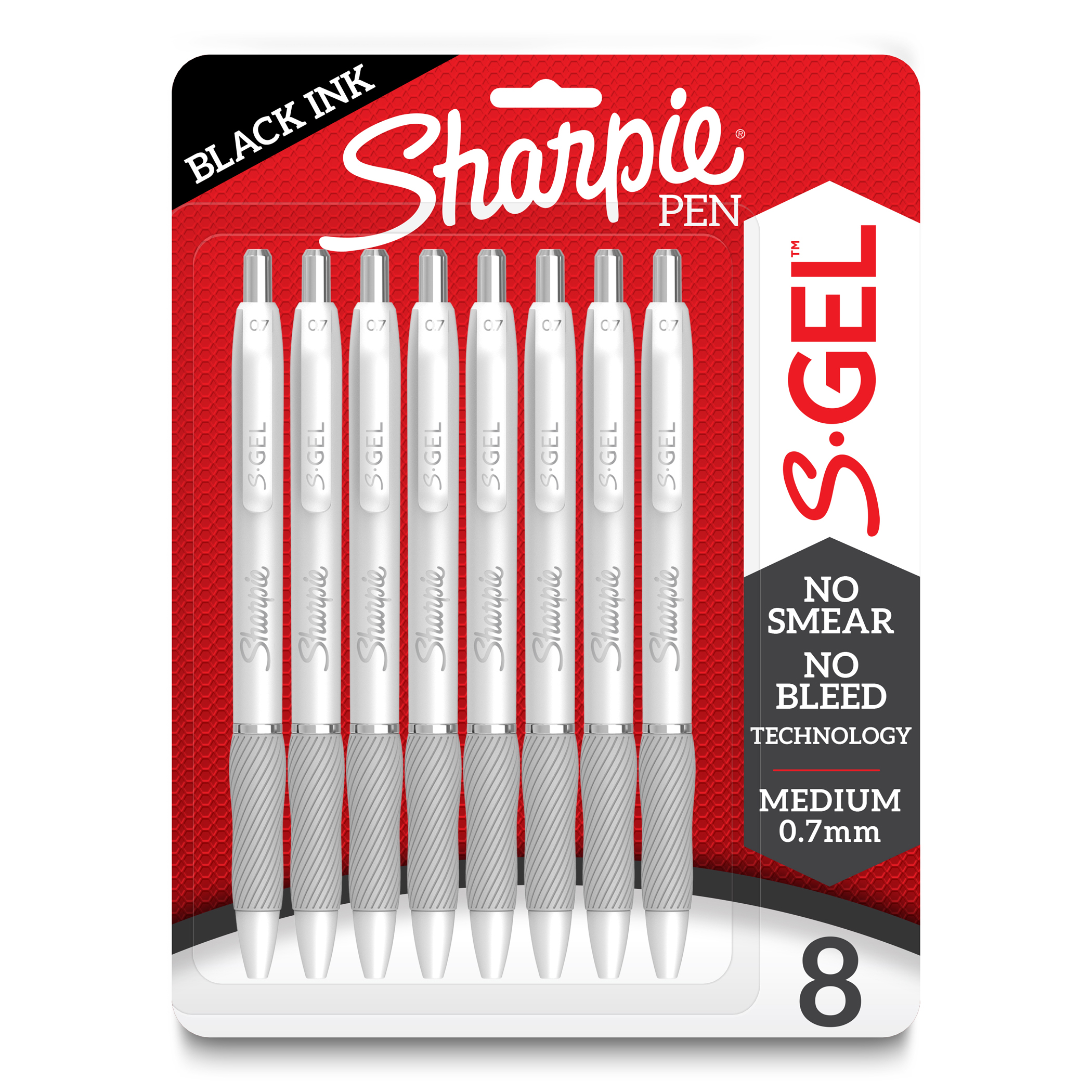 Sharpie S-Gel | Gel Pens | Medium Point (0.7mm) | Frost Blue & White Pearl  Barrels | Black & Blue Ink | 4 Count