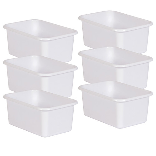 Teacher Created Resources Blush Small Plastic Storage Bin, Pack of 6