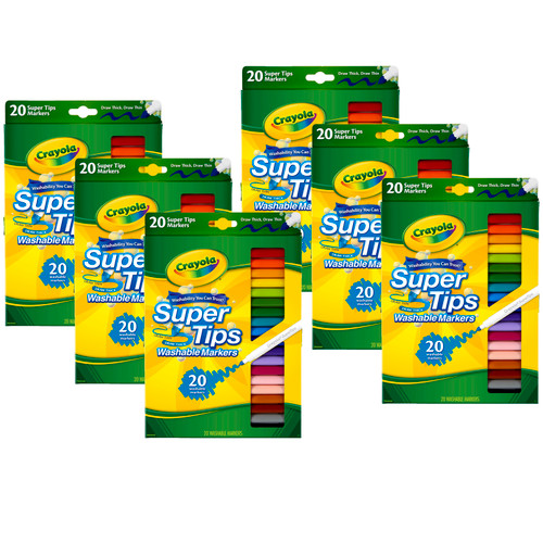 Crayola Super Tips Washable Markers, 20-Count