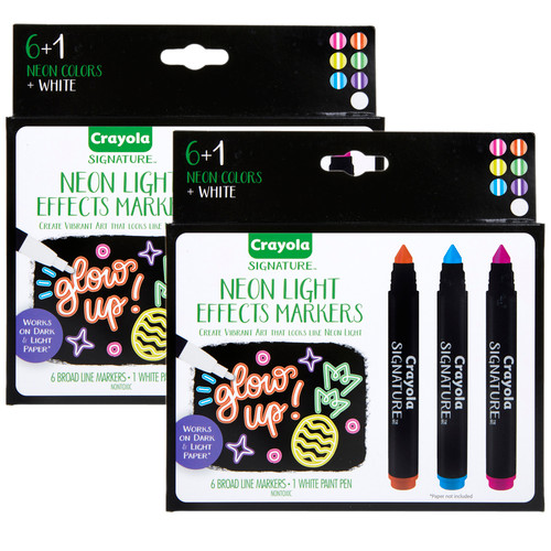 Crayola Signature Neon Markers, Light Effects, 6 Count, Gift for Teens &  Adults