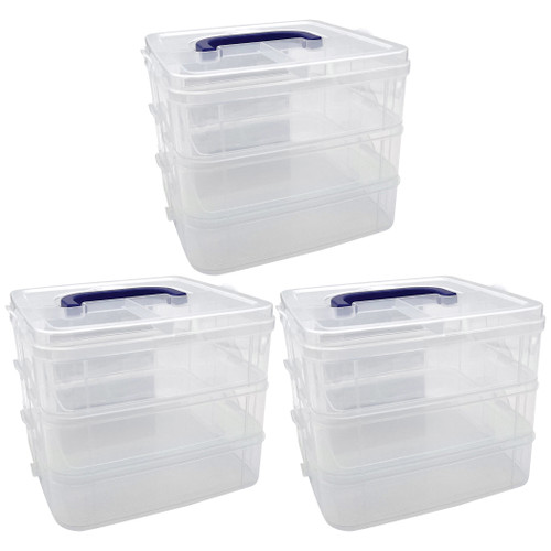 Clear Stackable Storage Containers - 3 Tier