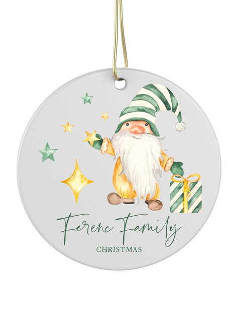 Green Gnome - Personalised Bauble